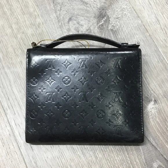 Louis Vuitton Black Monogram Glace Anouchka Wallet / Passport Holder - Picture 2 of 3